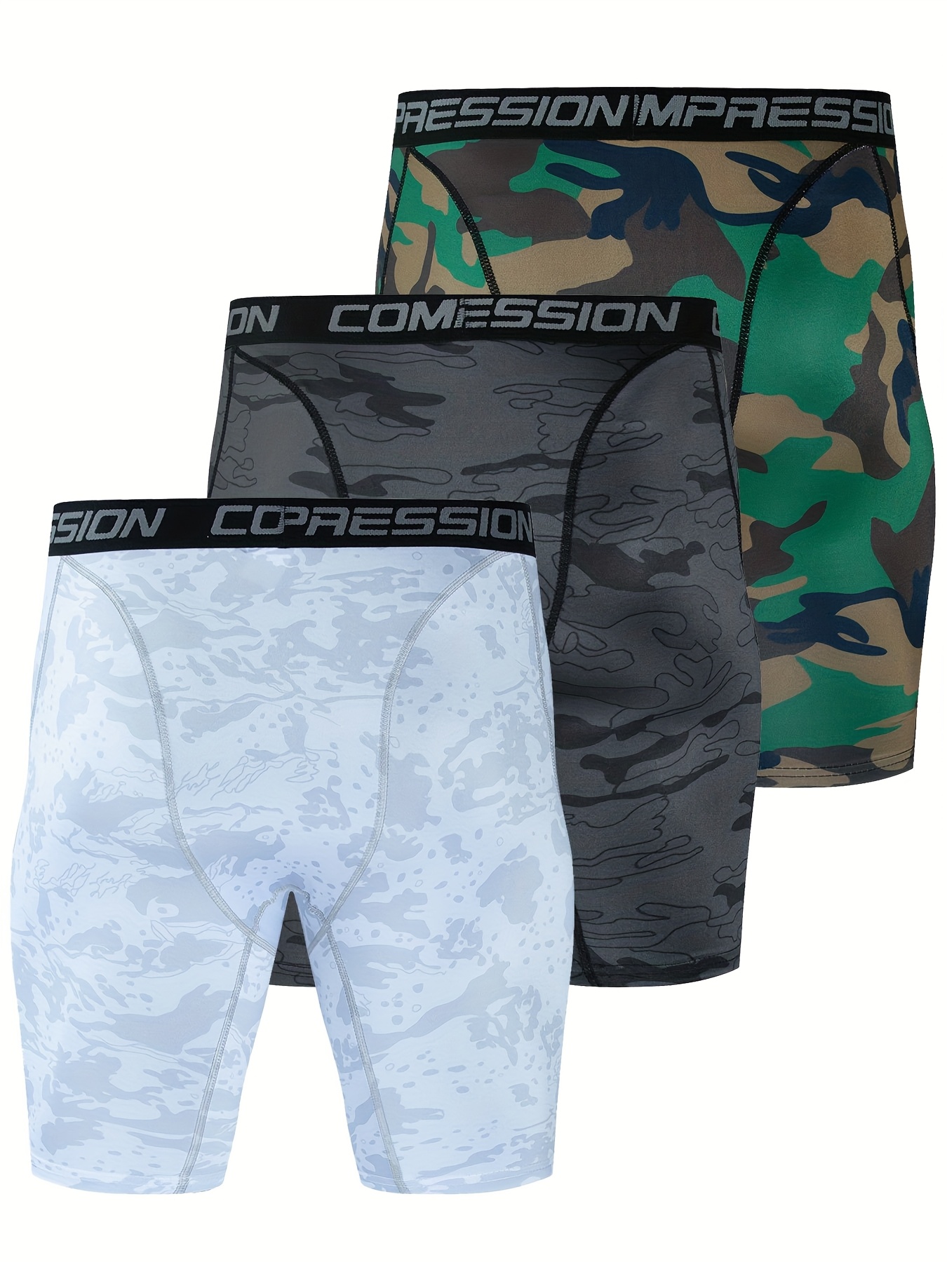 Men Camouflage Compression Shorts with Pocket Quick Dry Training Tights | Self-Owned Factory OEM B2B Cross-Border Supplier -