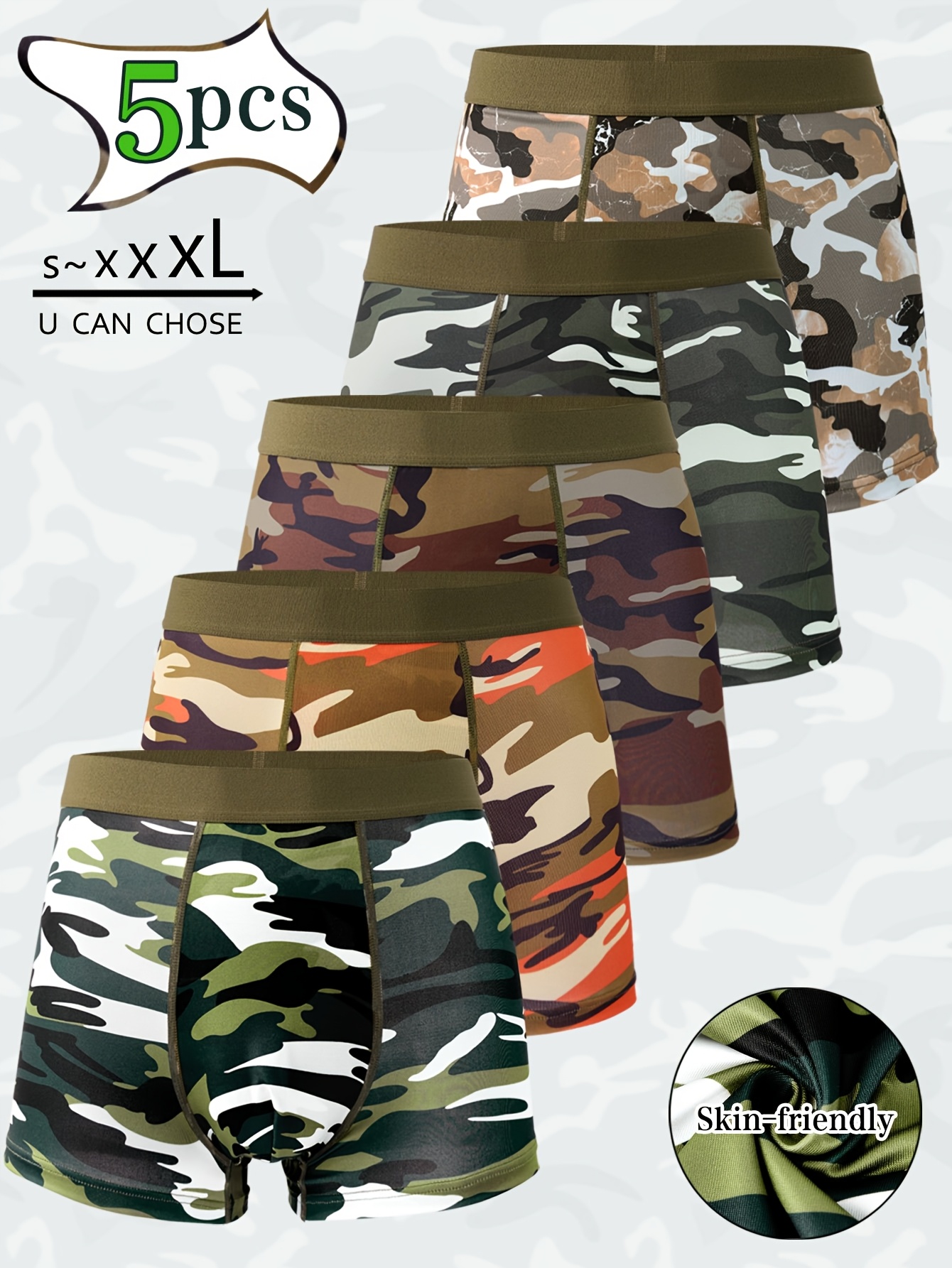 'Men Camouflage Print Boxer Briefs | High Elastic Breathable Sports Underwear Manufacturer | Factory Direct B2B Supply'