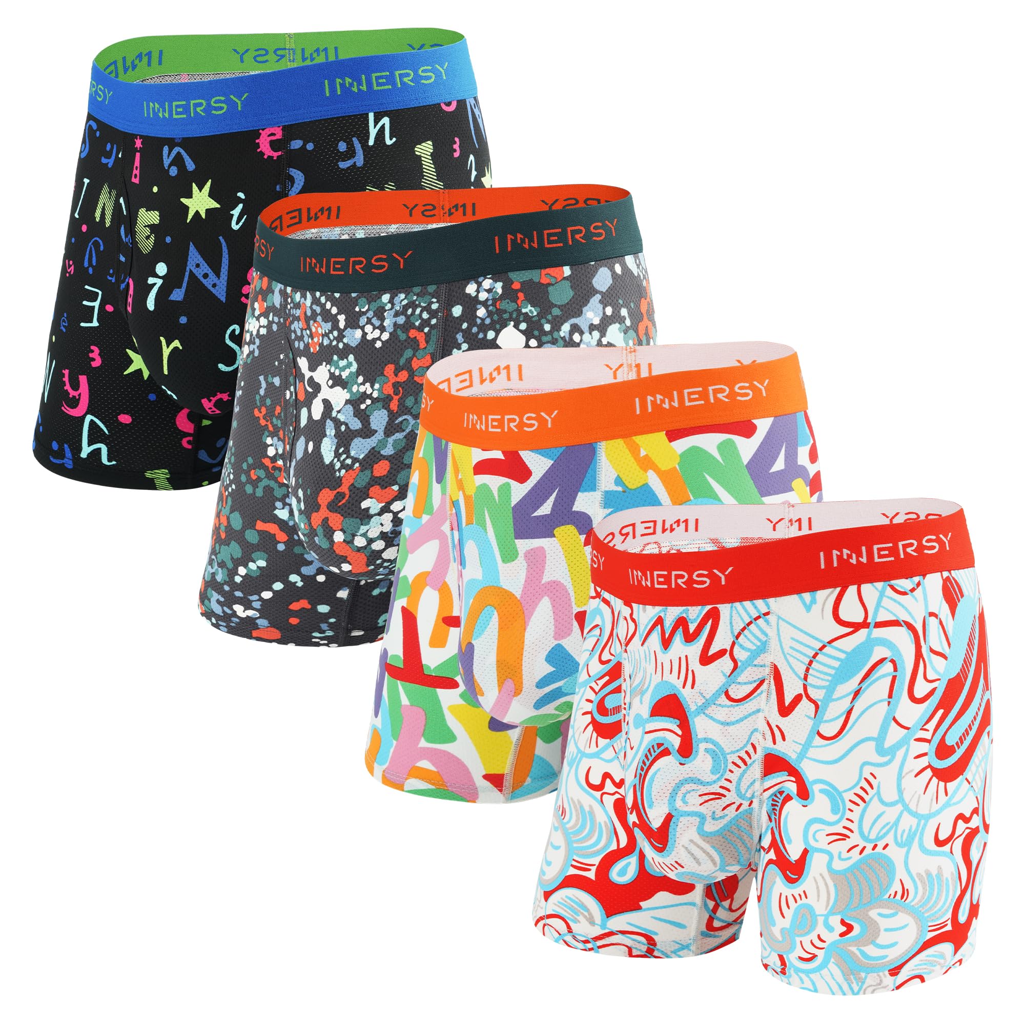 Men's Mesh Boxer Briefs 4 Pack Breathable Moisture Wicking Cooling Underwear