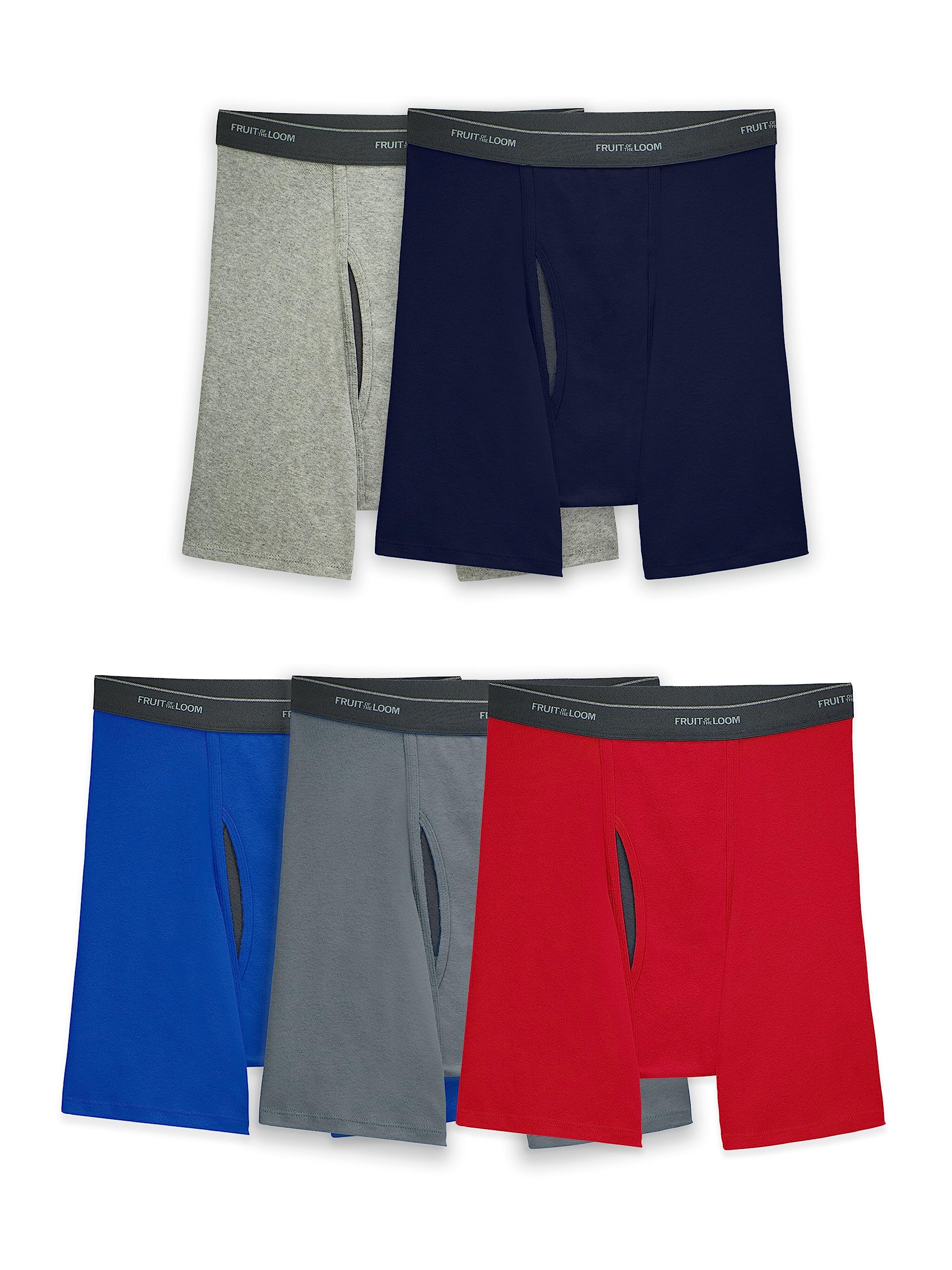 Men's Bamboo Viscose Boxer Briefs Soft Breathable Multi-Pack Underwear -